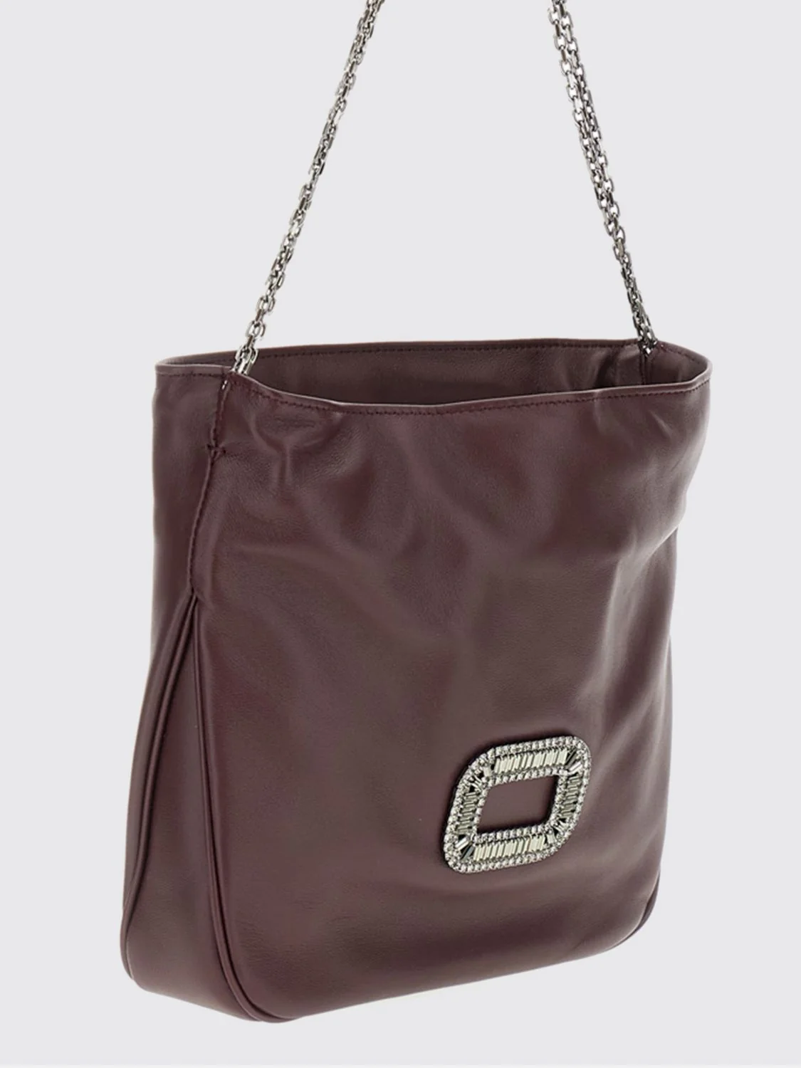 pilgrim jewel buckle mini nappa leather bucket bag