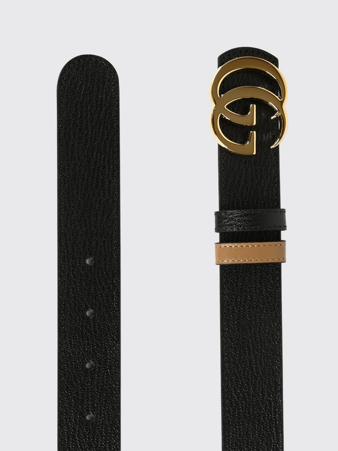 reversible gg marmont calfskin belt with monogram buckle