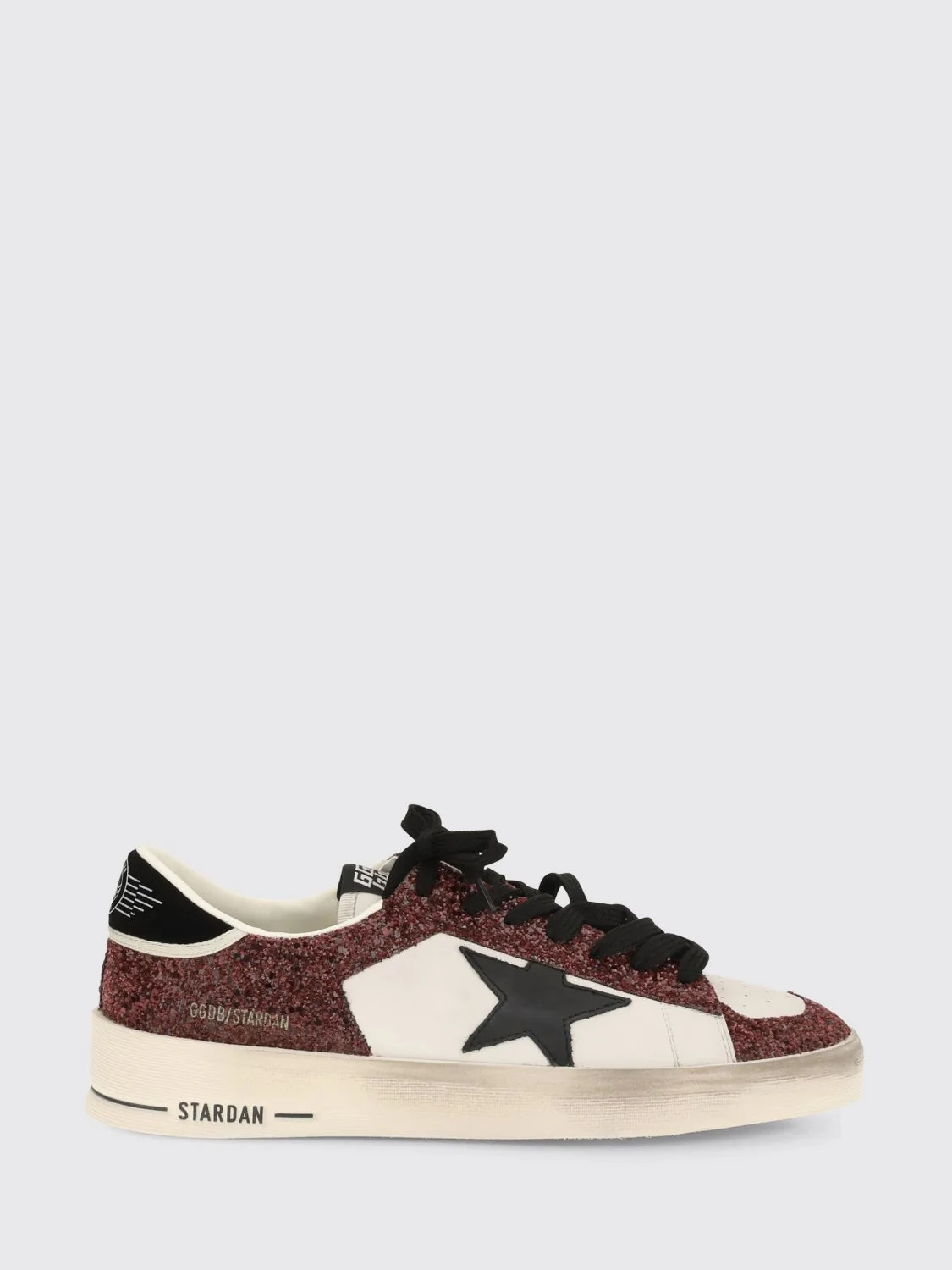 GOLDEN GOOSE 36 stardan calfskin leather sneakers with glitter details