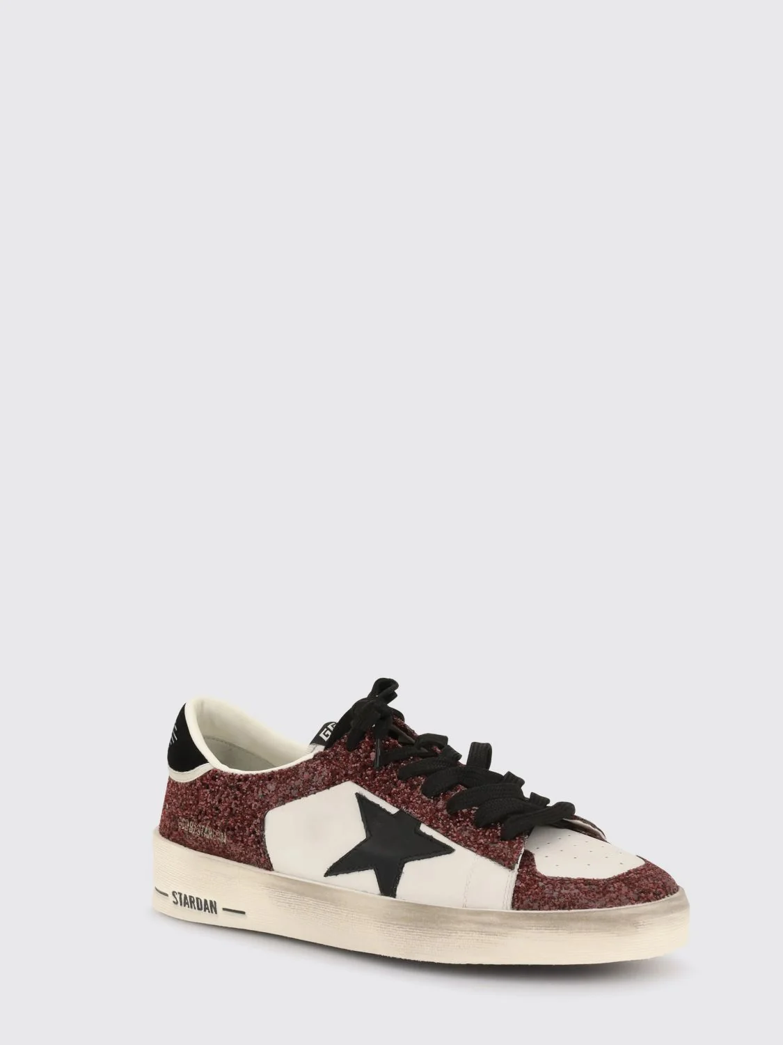 GOLDEN GOOSE 36 stardan calfskin leather sneakers with glitter details