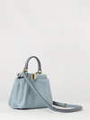 mini peekaboo bag in denim with leather handle and strap