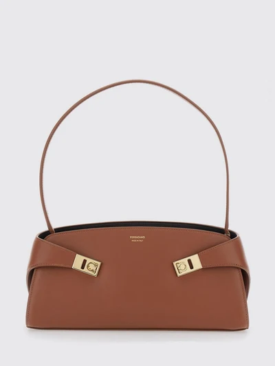 hug east-west smooth calfskin shoulder bag with zip