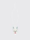 futurist cat calfskin keychain with engraved logo and metal ring
