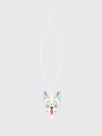futurist cat calfskin keychain with engraved logo and metal ring