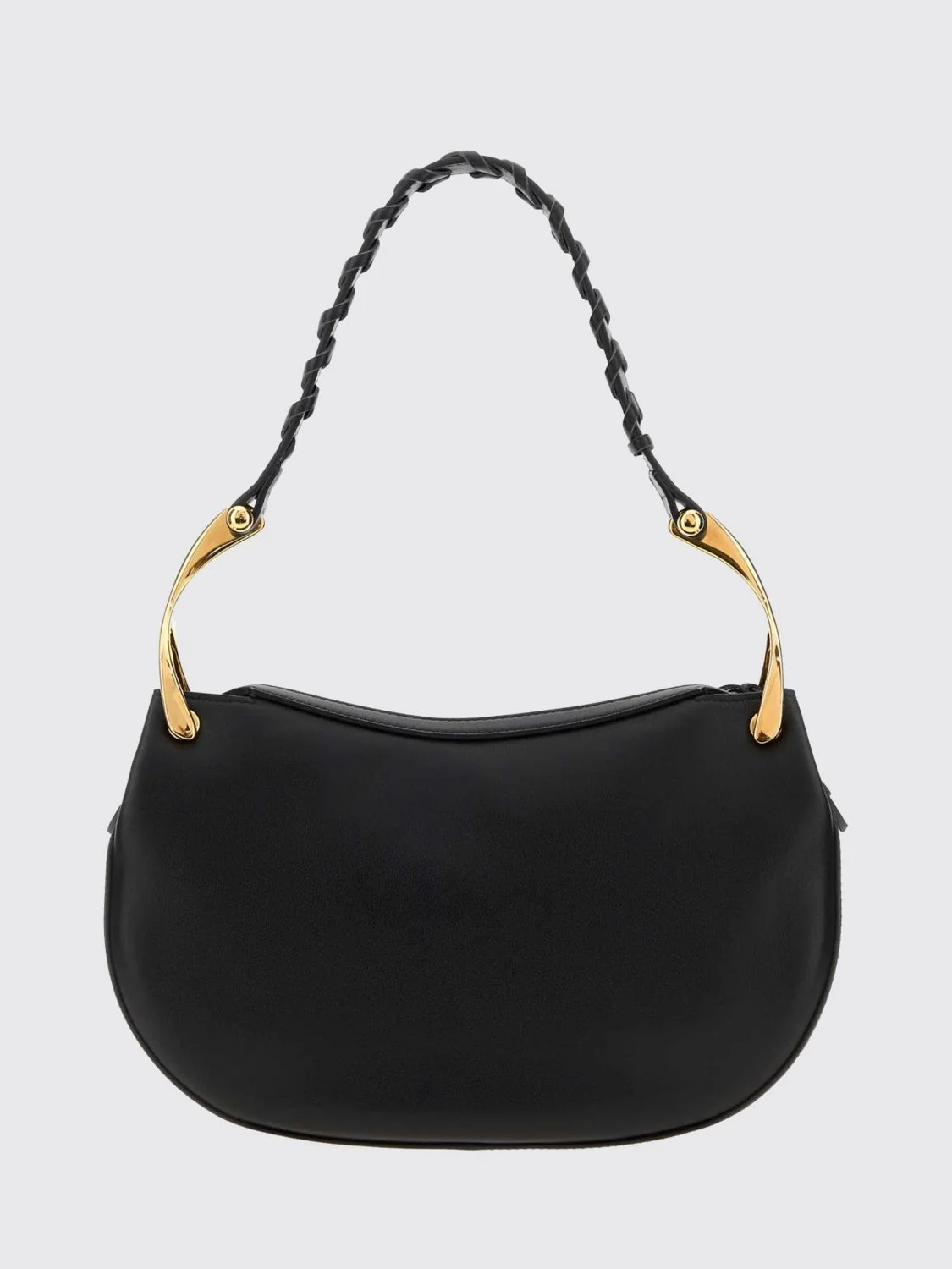 wishbone calfskin shoulder bag with woven handle