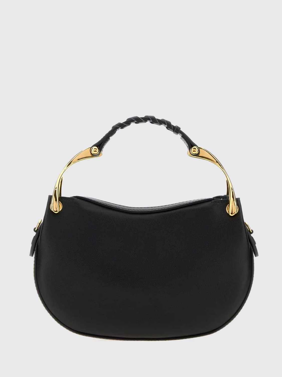 MCQUEEN OS wishbone leather mini handbag with removable shoulder strap
