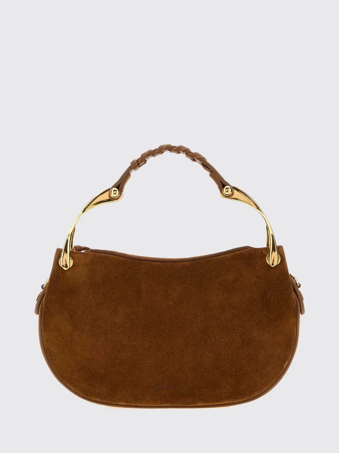 MCQUEEN OS wishbone suede and leather mini shoulder bag