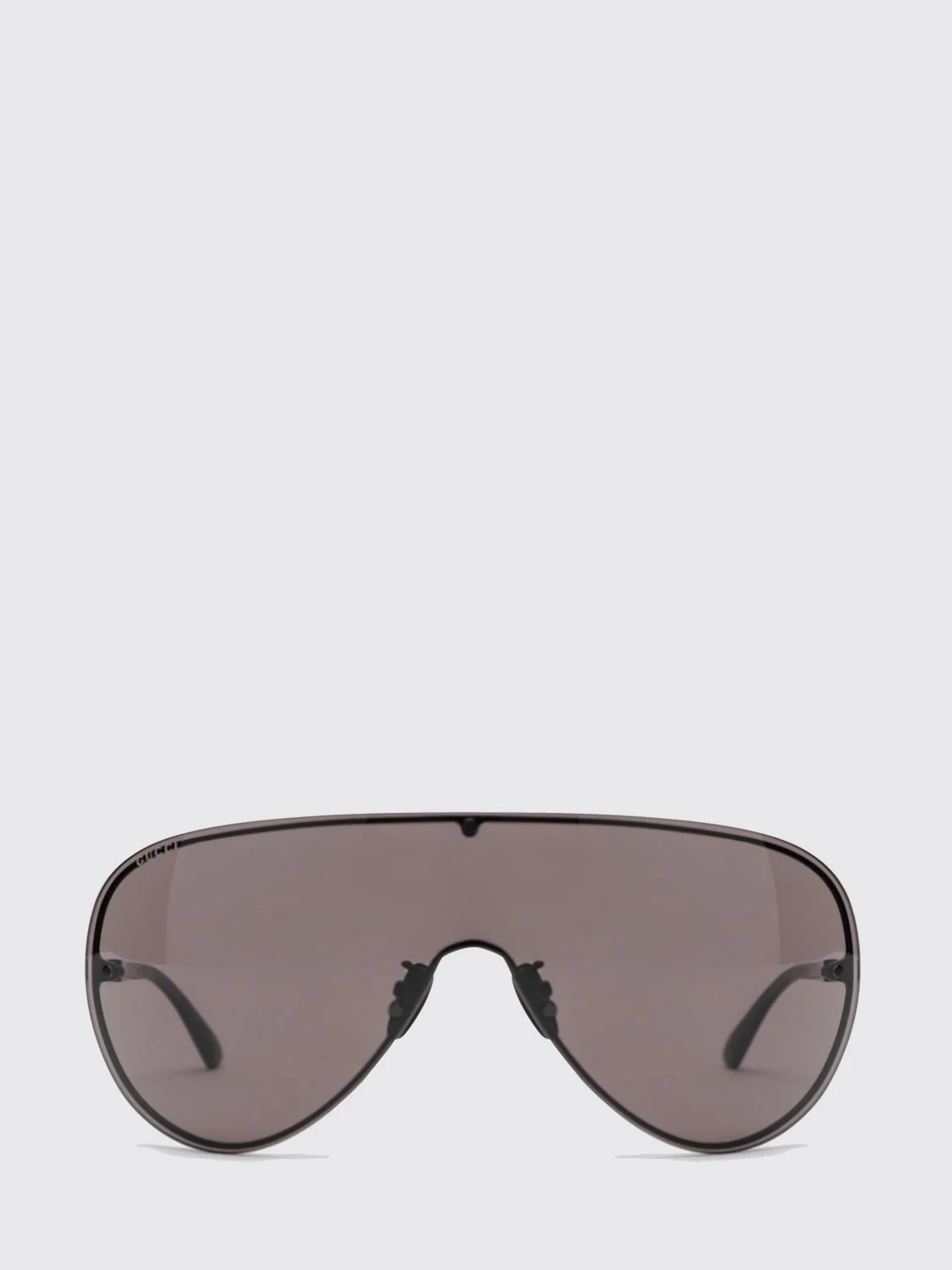GUCCI OS aviator-style shield sunglasses in metal with engraved logo