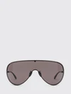 aviator-style shield sunglasses in metal with engraved logo