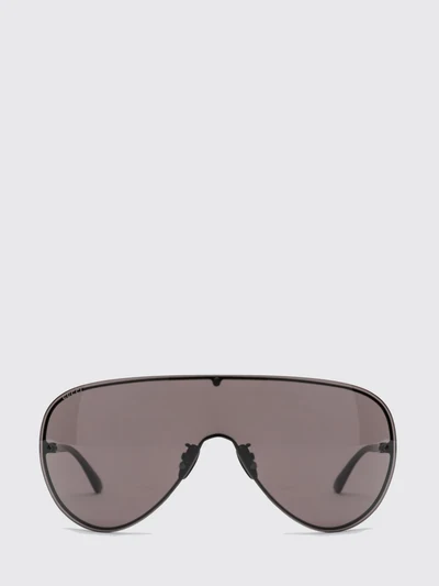 aviator-style shield sunglasses in metal with engraved logo