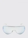 aviator-style shield sunglasses in metal with engraved logo