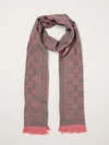 gg jacquard wool scarf with fringed edges