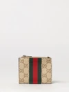 bifold wallet in gg monogram jacquard fabric with stripes