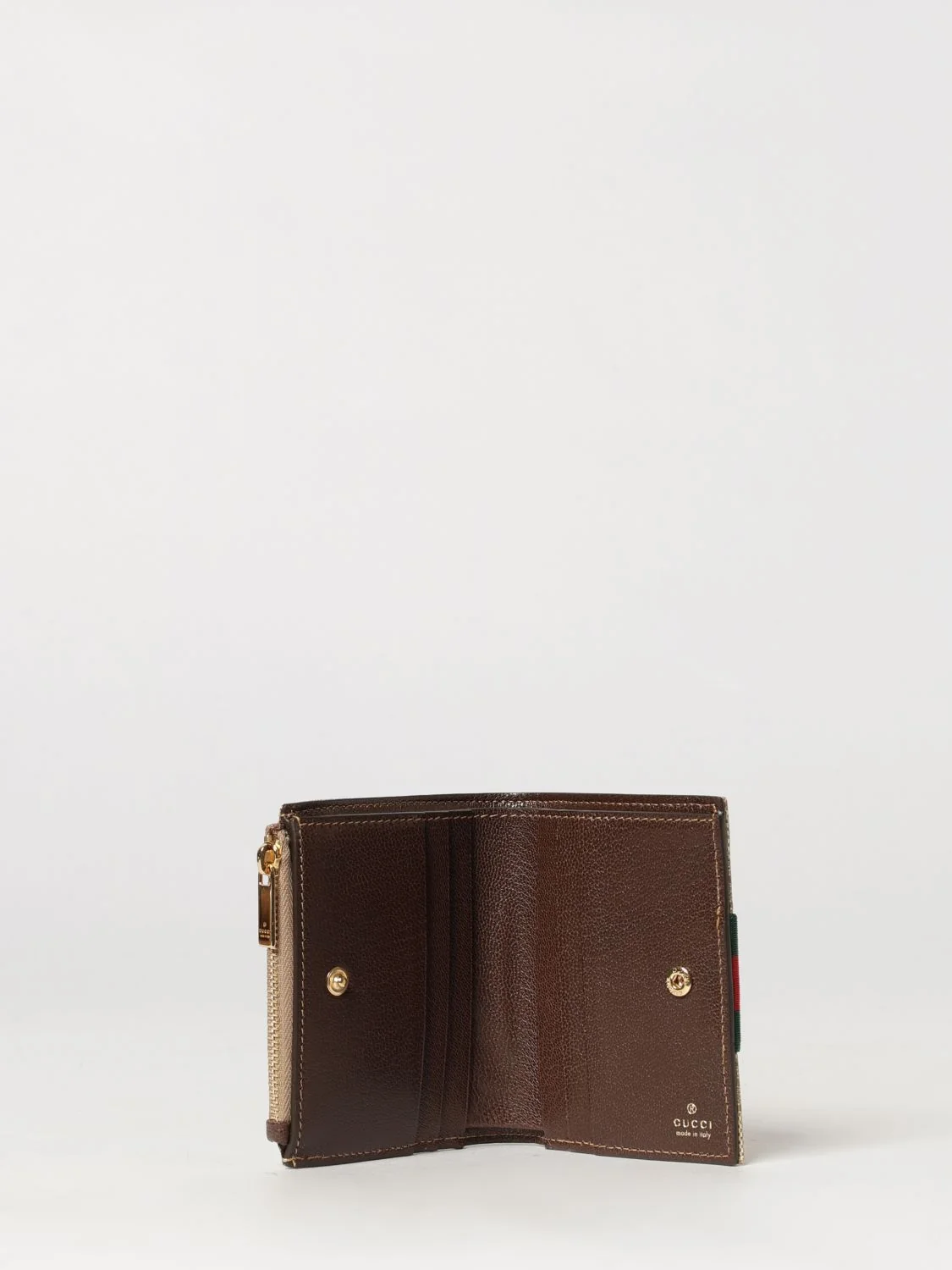 GUCCI OS bifold wallet in gg monogram jacquard fabric with stripes