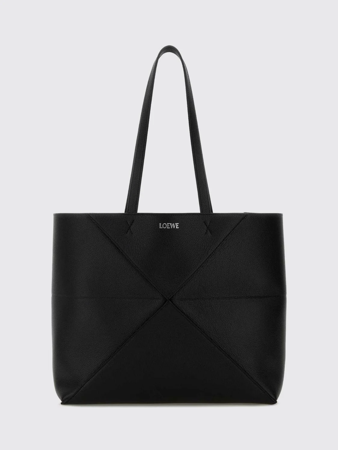 LOEWE OS puzzle fold medium calfskin leather tote bag with double handle