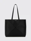 puzzle fold medium calfskin leather tote bag with double handle