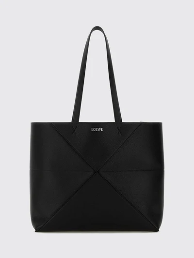 puzzle fold medium calfskin leather tote bag with double handle