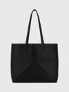 puzzle fold medium calfskin leather tote bag with double handle