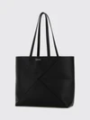 puzzle fold medium calfskin leather tote bag with double handle