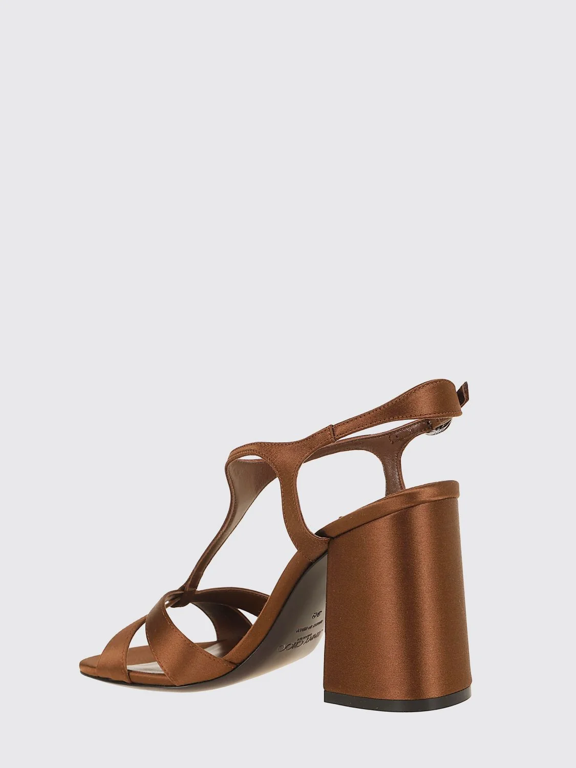 kesia high square-heeled satin sandals with ankle strap