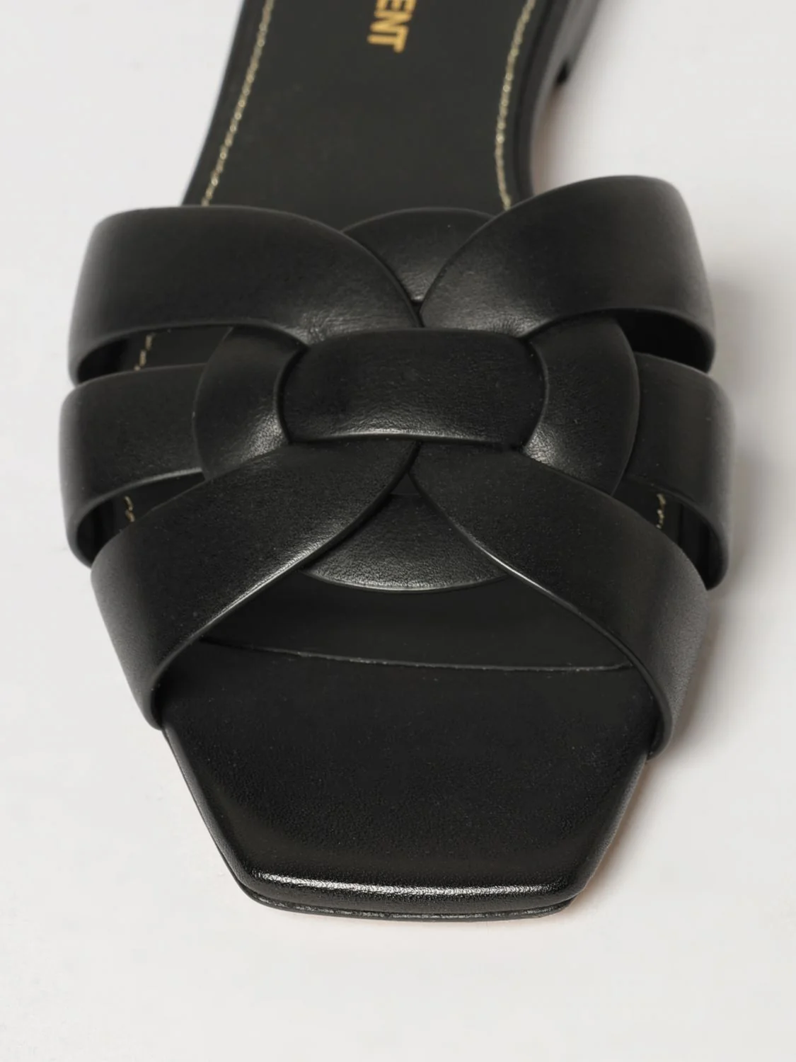tribute smooth calf leather low-heeled mule sandals