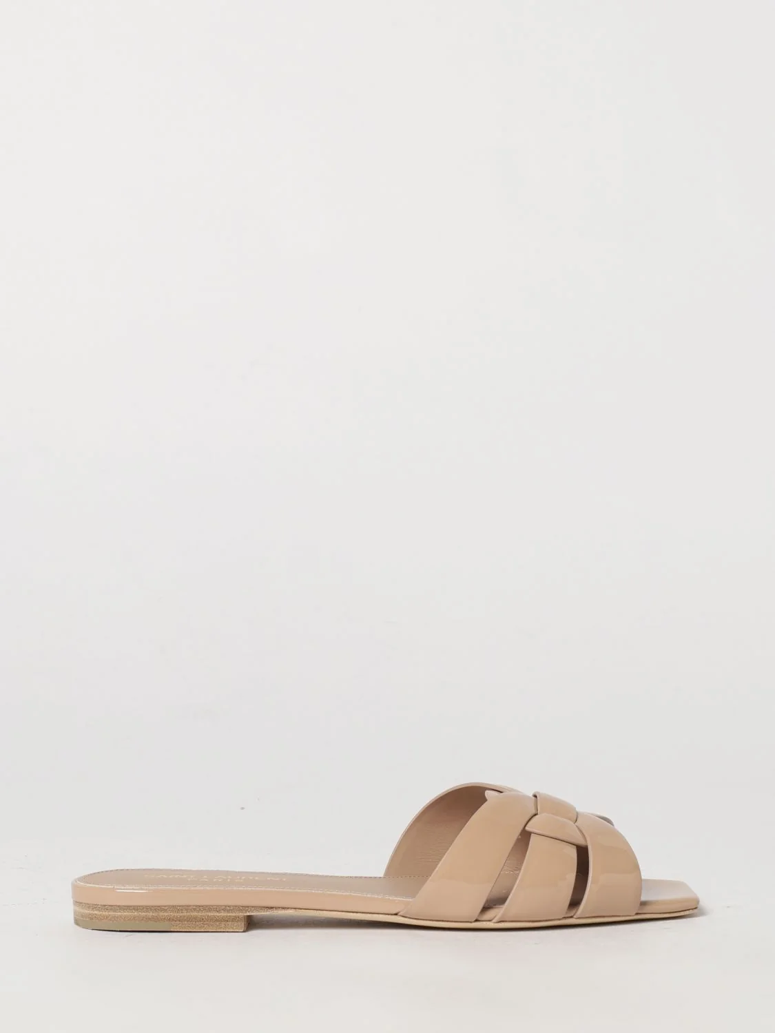 SAINT LAURENT 35½ nu pieds 05 tribute mules in patent leather