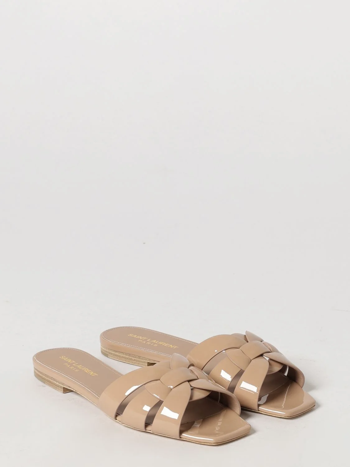 SAINT LAURENT 35½ nu pieds 05 tribute mules in patent leather