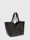 smooth calfskin leather tote bag with double handle