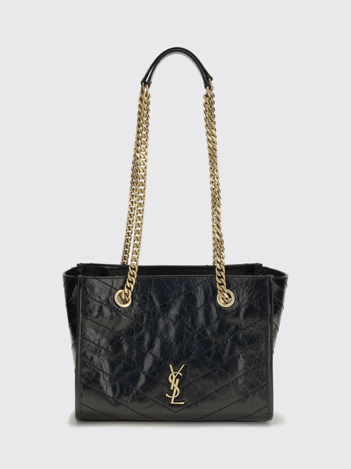 SAINT LAURENT OS niki bag in quilted calfskin with chevron pattern