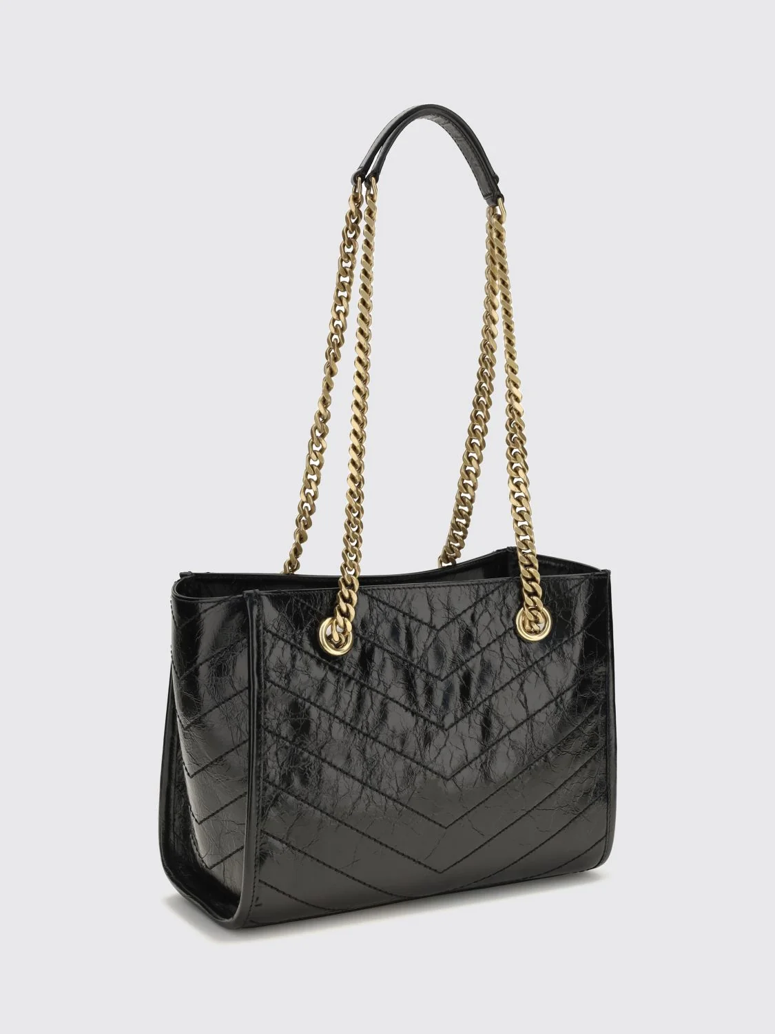 SAINT LAURENT OS niki bag in quilted calfskin with chevron pattern