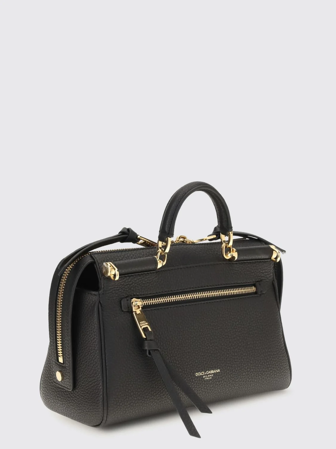 DOLCE amp; GABBANA OS vittoria grained calfskin leather handbag with shoulder strap