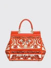 sicily mini handbag in cotton with maiolica print