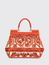 sicily mini handbag in cotton with maiolica print