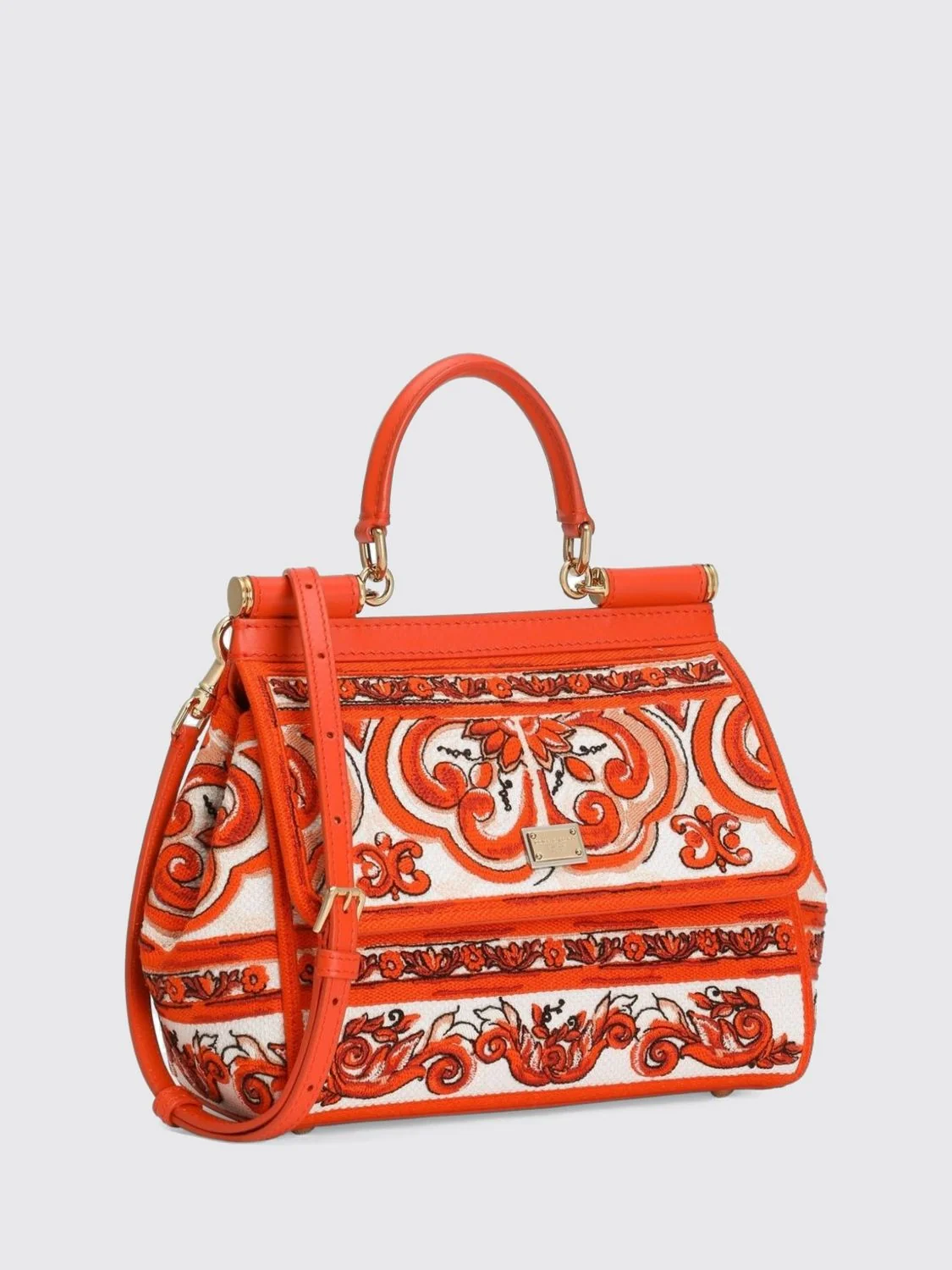 sicily mini handbag in cotton with maiolica print