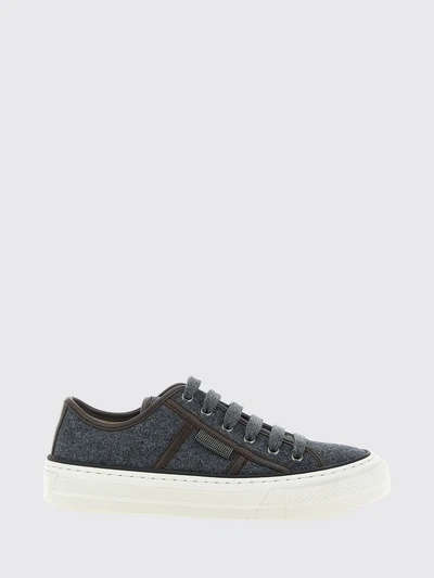 virgin wool platform sneakers with monili embellishment