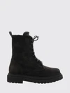 leather and suede combat boots with monili detail