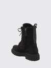 leather and suede combat boots with monili detail