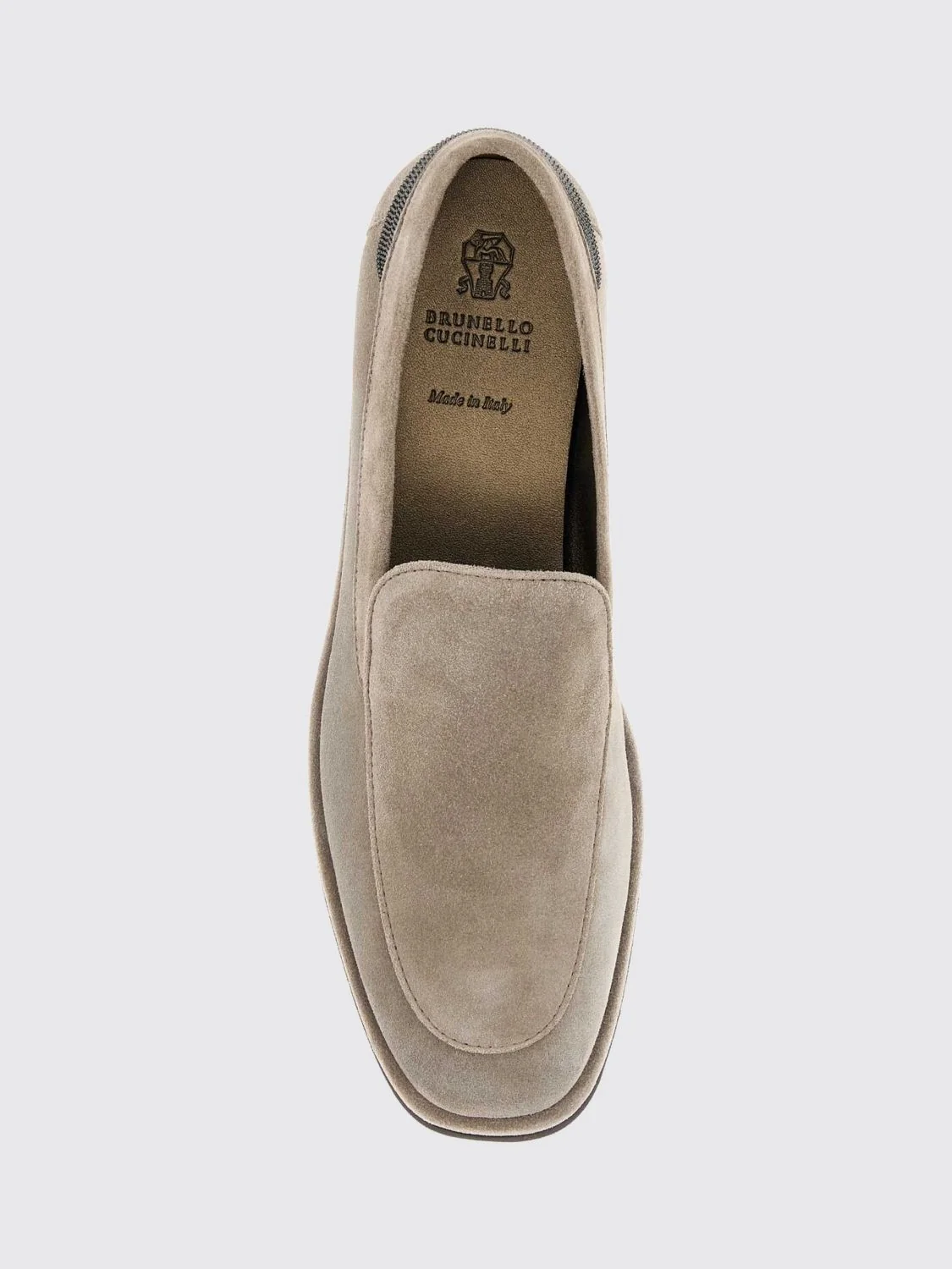 suede loafers with monili embroidery