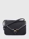 rockstud grained calfskin leather crossbody bag