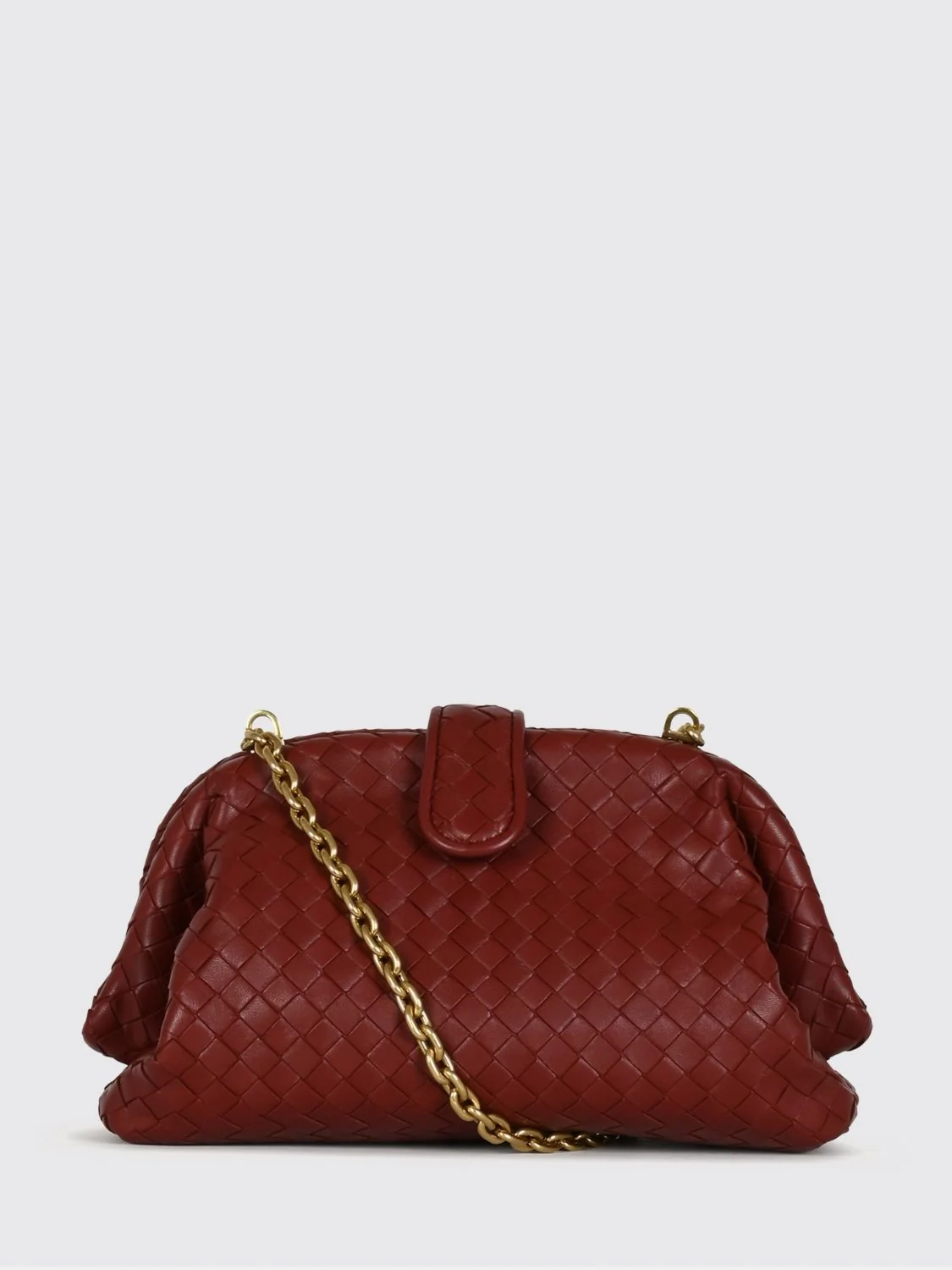 BOTTEGA VENETA OS lauren 1980 intrecciato lambskin clutch with strap