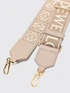 adjustable canvas and leather shoulder strap with jacquard logo