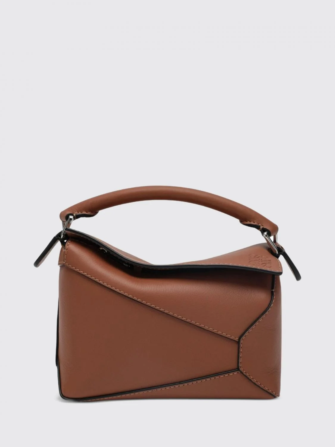 LOEWE OS puzzle edge mini smooth calfskin leather top handle bag