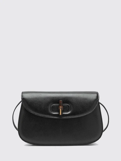 bamboo small goat leather shoulder bag with turn-lock closure