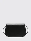 bamboo small goat leather shoulder bag with turn-lock closure