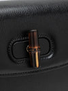 bamboo small goat leather shoulder bag with turn-lock closure
