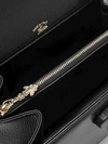 bamboo small goat leather shoulder bag with turn-lock closure
