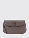 goat leather shoulder bag with turn-lock closure and detachable strap