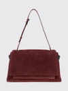 suede shoulder bag with monili embellishment