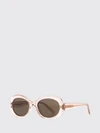 pink acetate cat-eye sunglasses with lettering logo