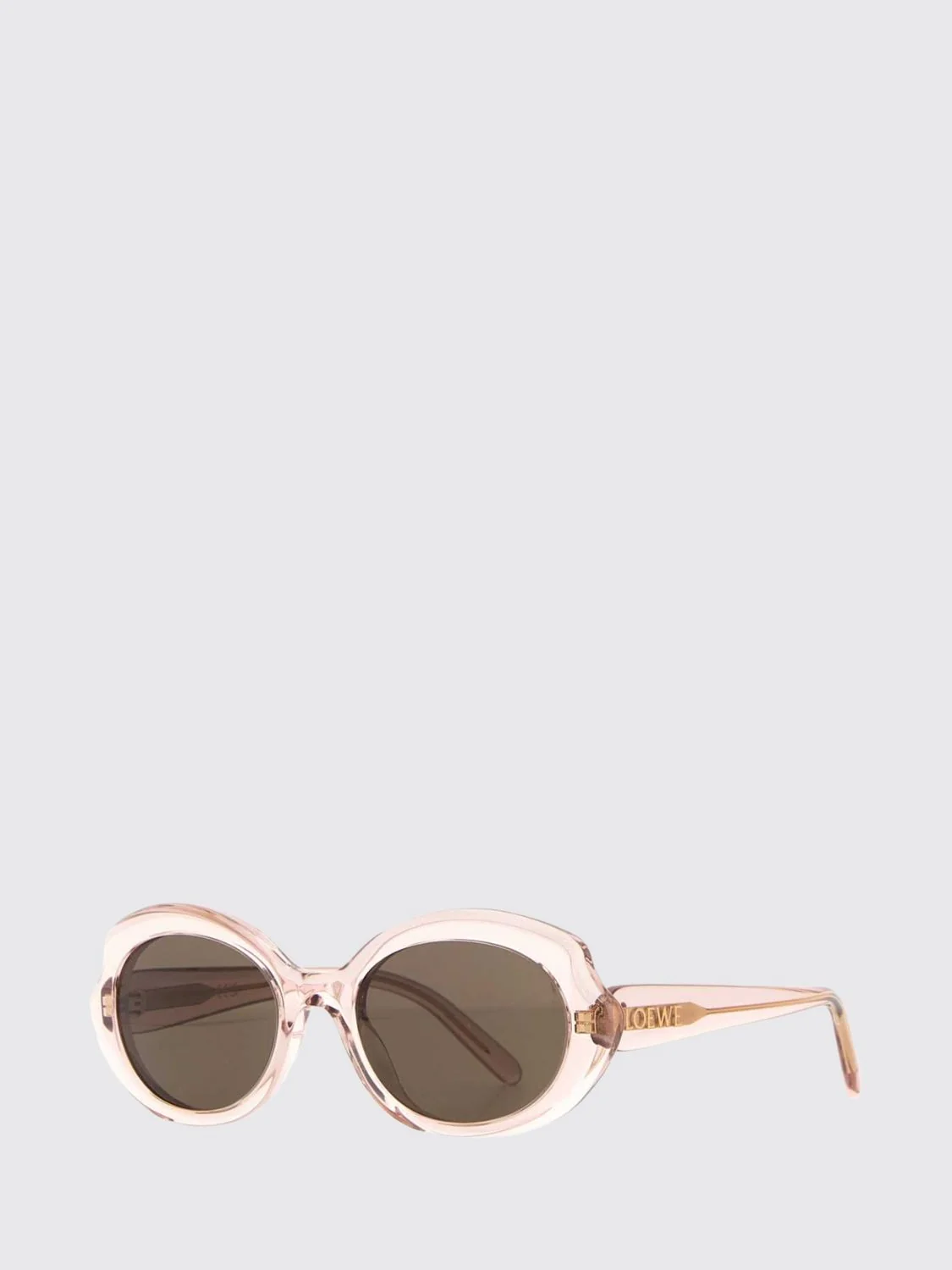 pink acetate cat-eye sunglasses with lettering logo